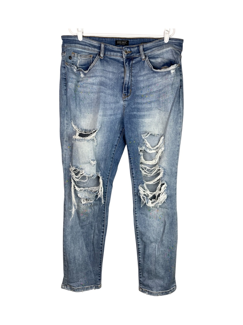 Judy Blue Boyfriend Fit Rainbow Skies Paint Splatter Jeans Women’s Size 20W